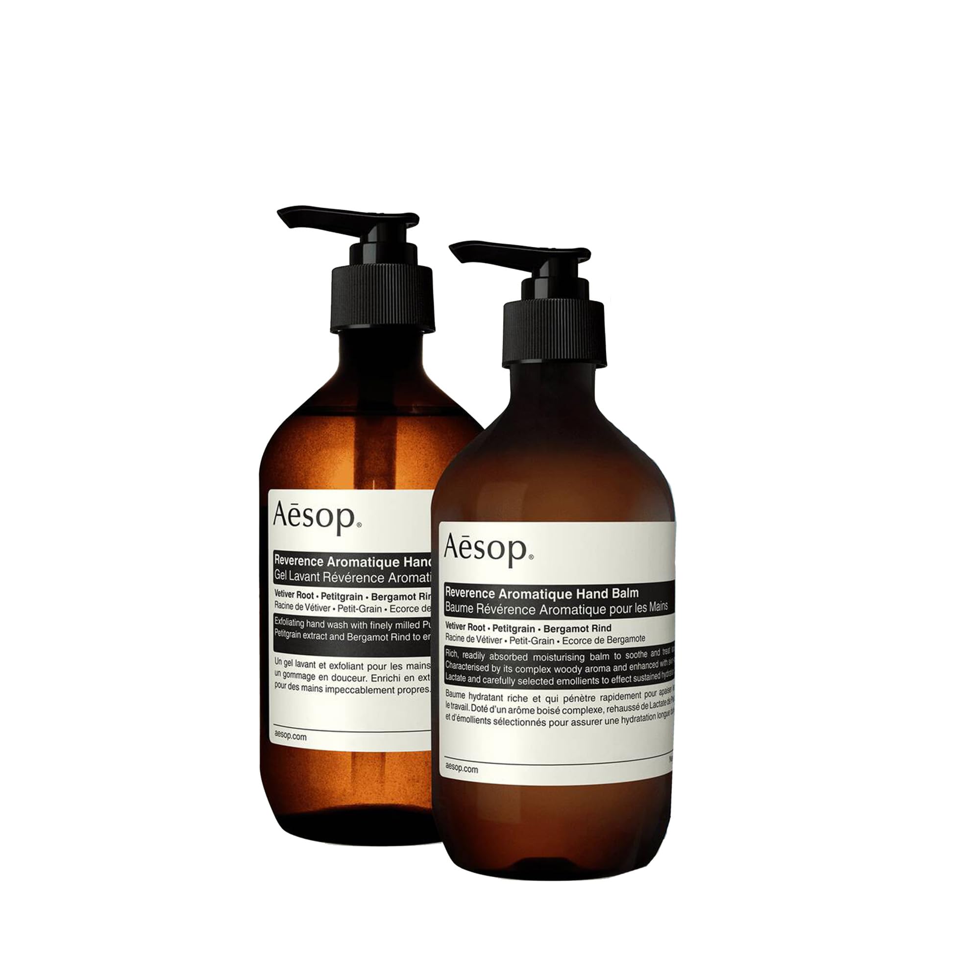 Reverence Hand Wash & Balm Gift Set | Woody, Earthy Duo that Exfoliates & Hydrates Hands | 16.9 oz / 500mL (Set of 2)