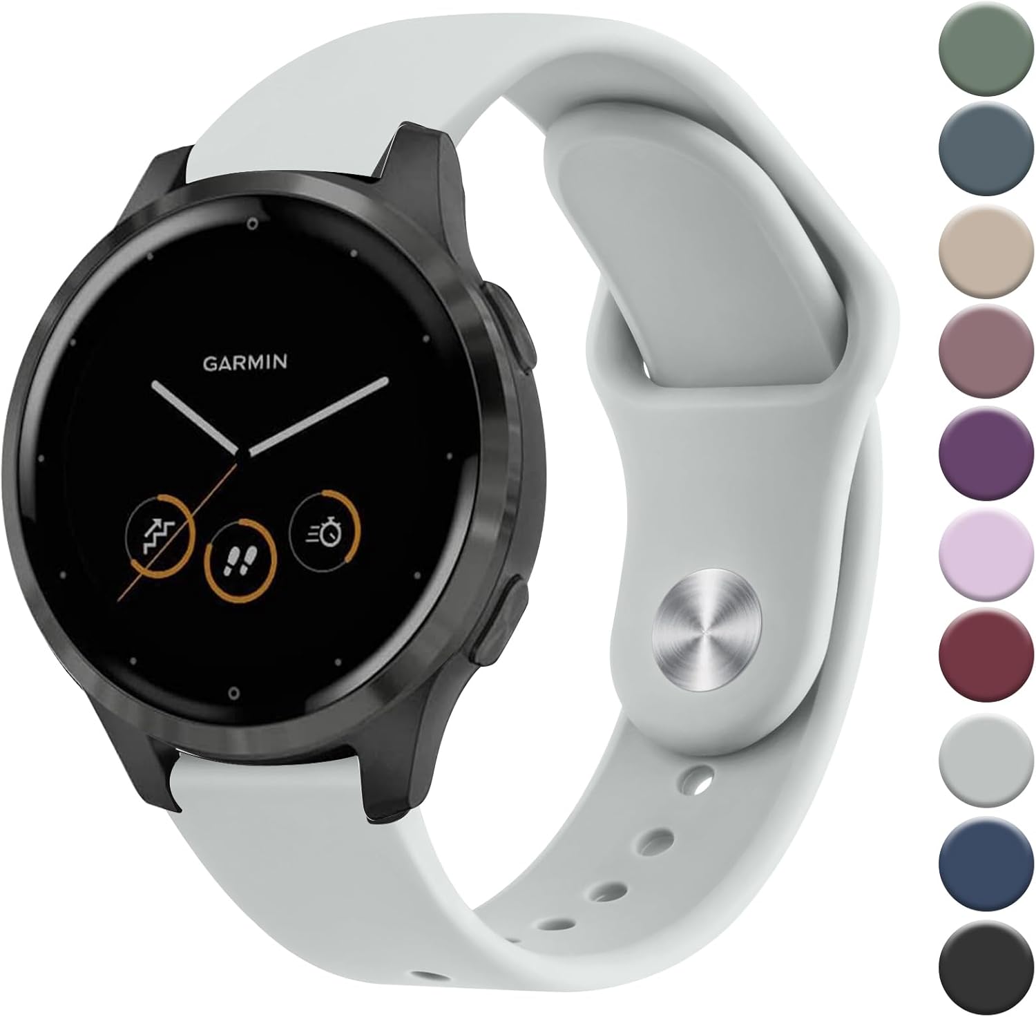 Wanme Compatible con Garmin Vivoactive 4 Bands, Garmin Venu 2 Band para mujeres y hombres, correa de repuesto de silicona suave de 0.866 pulgadas