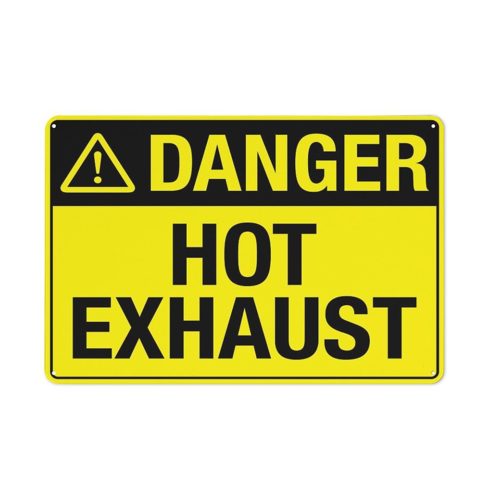 Xewazd A441 8"X12" Vintage Metal Tin Danger Sign - Hot Exhaust | Home Kitchen Farm Garage Wall Decor