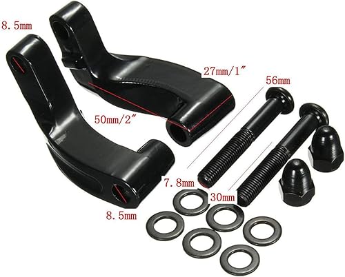 Vista 3 de Extensores de espejo de motocicleta, kit de adaptador de extensión de reubicación de espejo cromado compatible con Harley Davidson Heritage Flstc