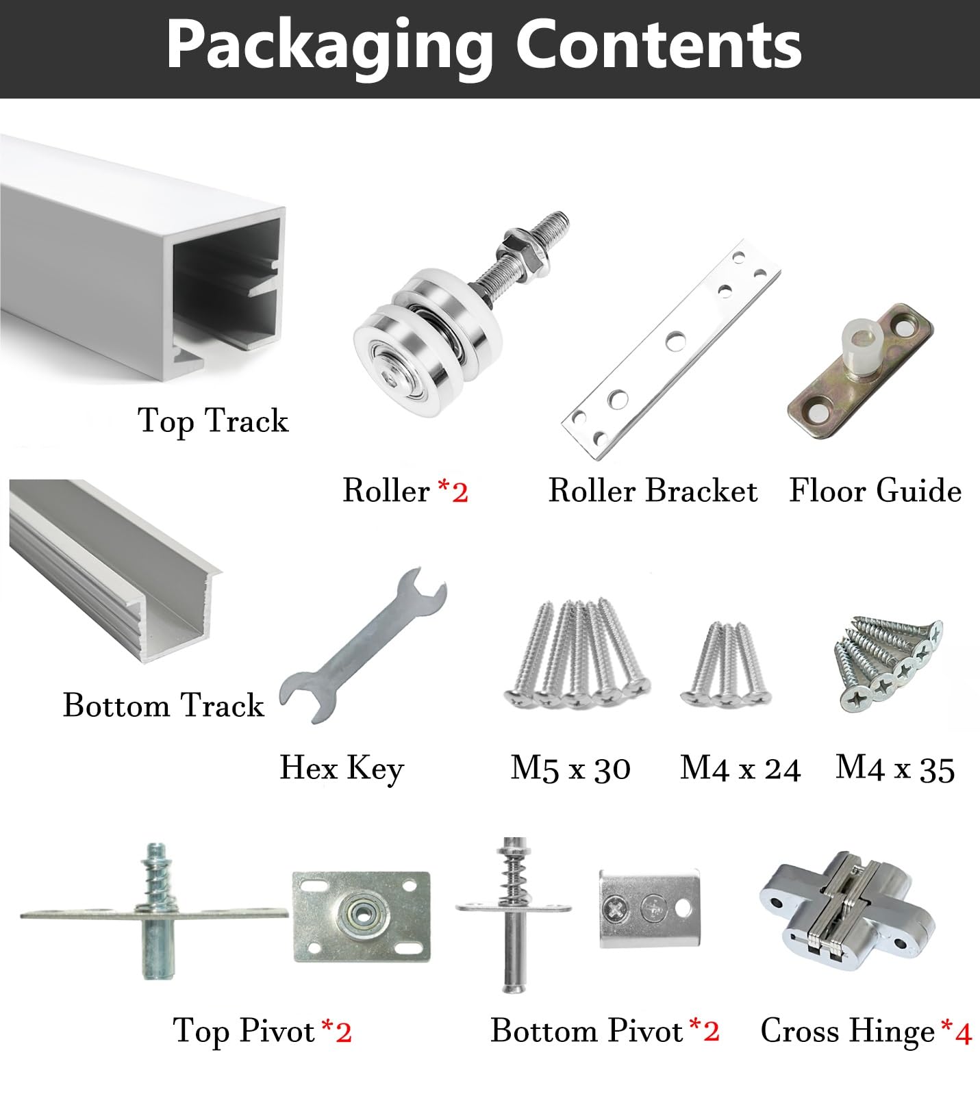 Guia Puerta Corredera Kit de Herrajes para Rieles Puertas Corredizas Plegables Estilo Acordeón, Caja, Granero, J