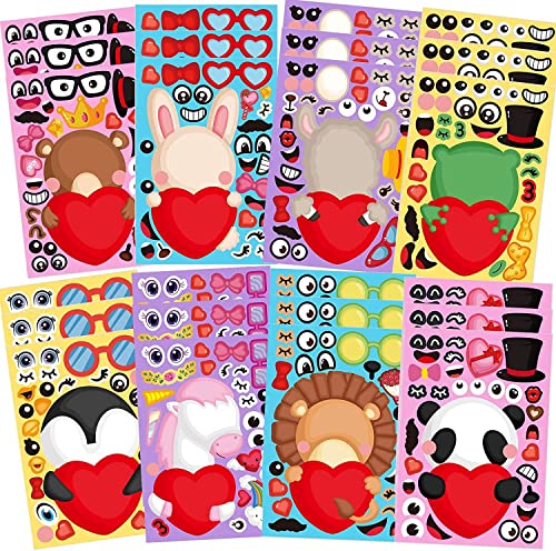 Adesivi fai da te per San Valentino, 24 fogli di