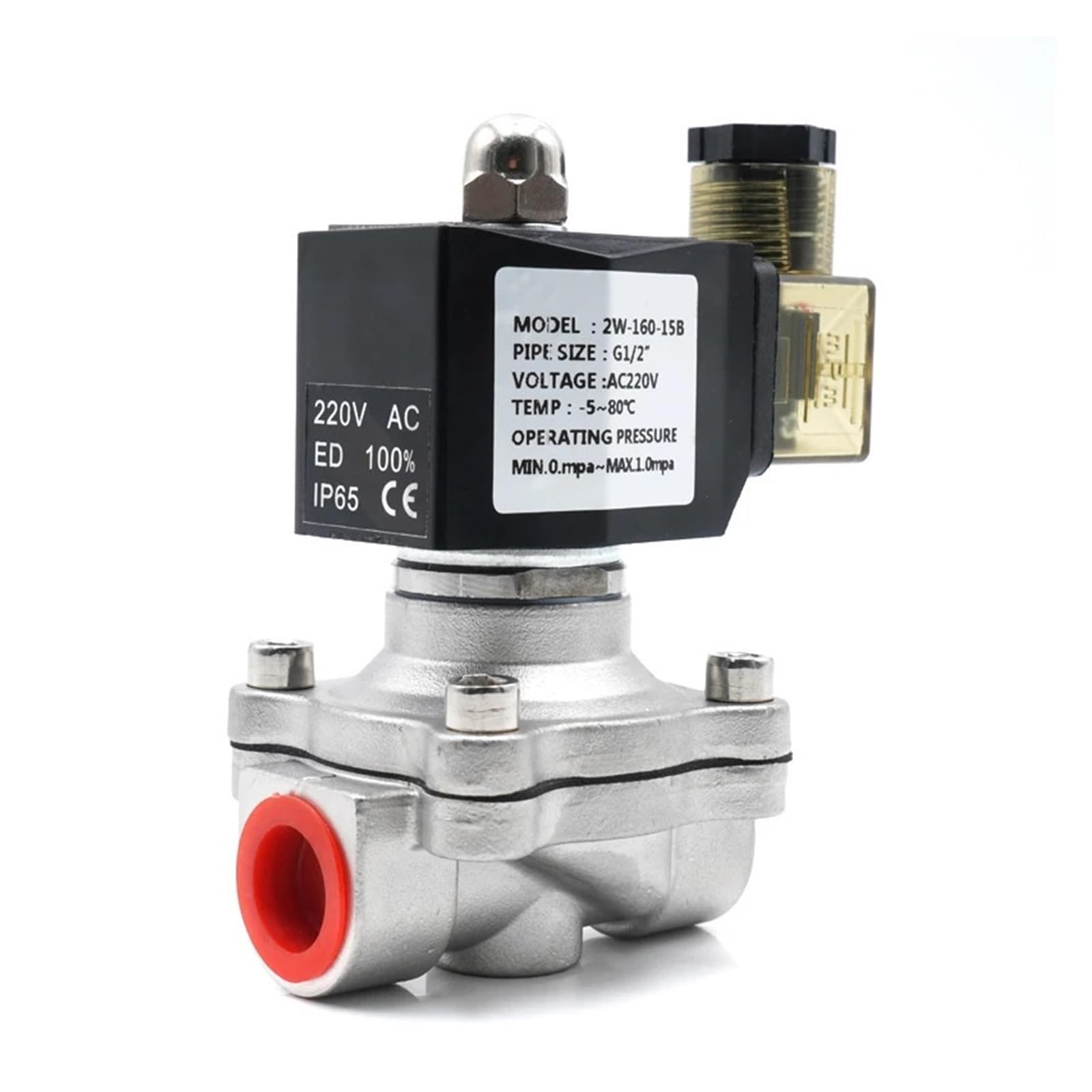 LNHHG DC24V,Normally Closed, Solenoid Valve, 304 Stainless Steel, Water Valves,Moisture Proof Diaphragm(DN15)