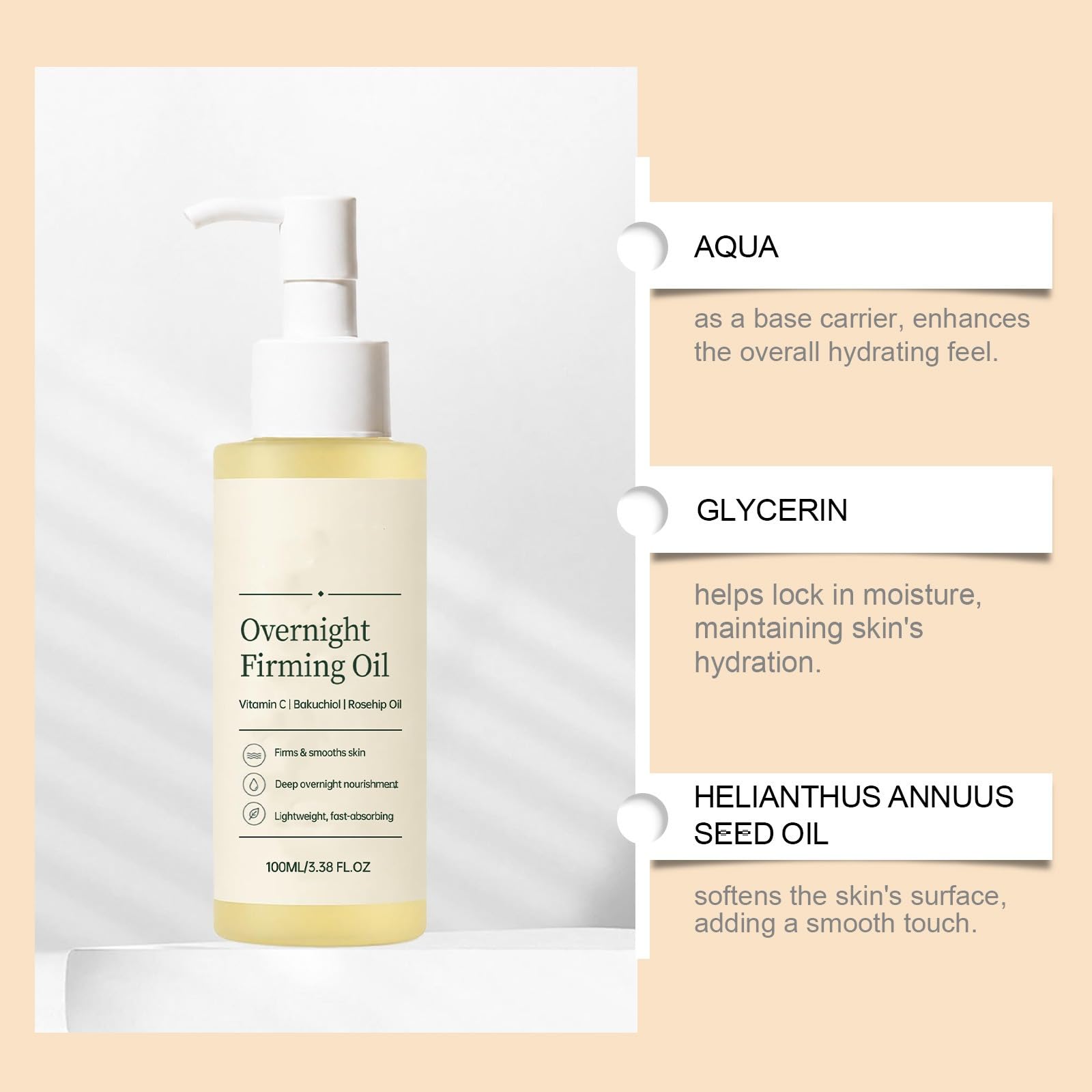 Overnight Firming Body Oil, Anti-Aging Body Oil