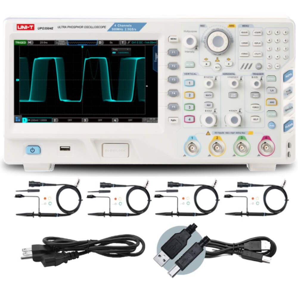UNI-T UPO3504E 500MHz 4Ch MSO w/o Logic Pod Ultra Phosphor Digital Oscilloscope