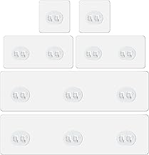 WLLHYF Pack of 6 Shower Adhesive Hooks, Bathroom Shelf Patch Hooks, Transparent Strong Hook Rail, Waterproof, No Drilling Organiser (2 Single Claws + 2 Double Claws + 2 Three Claws)