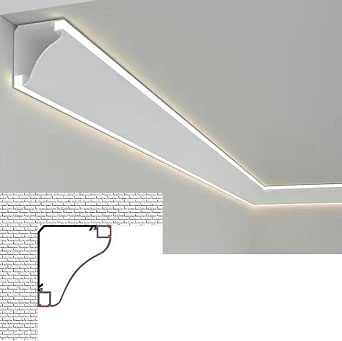 LED Crown Moulding Channel - 3.3x3.3 Inch Aluminum Profile For Indirect Ceiling Lighting, 3 Meter/9.8 Ft Length