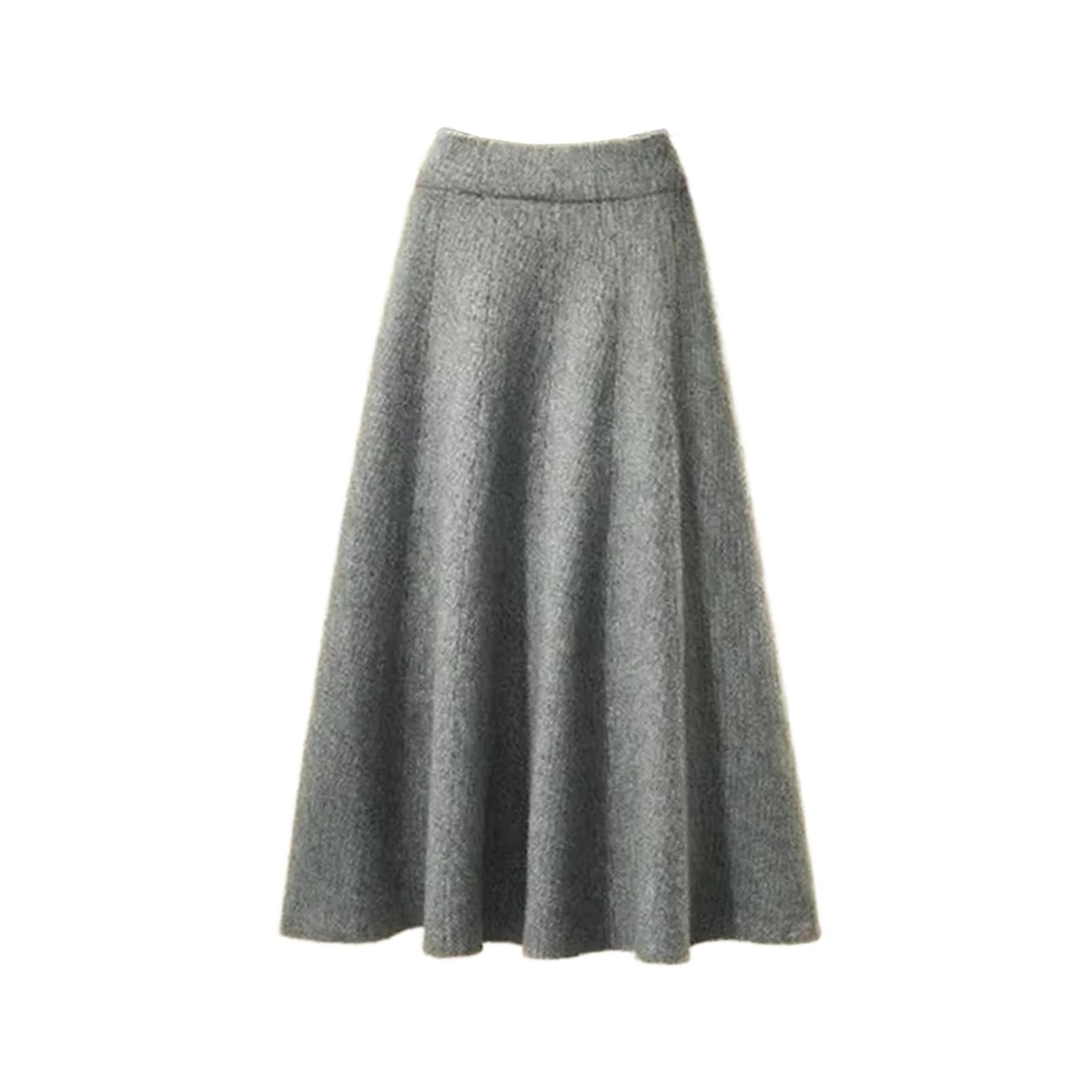 Gonna lunga da donna in maglia, linea ad A,con elastico in vita alta casual