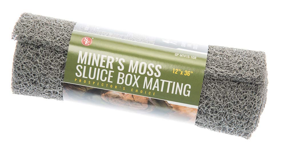 Sluice Monkey Grey Miner's Moss Sluice Box Matting, 12"x 36" 10mm Thick