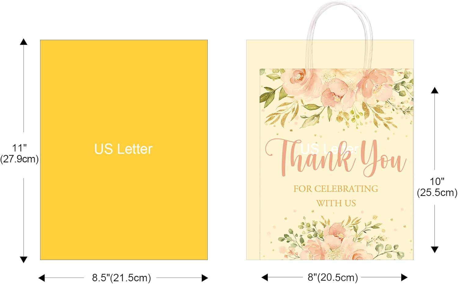QIELSER 30 pcs Welcome Bags for Wedding Guests Bulk Floral Design Thank You for Celebrating with Us Gift Bags with Handles for Wedding Birthday Party Baby Shower Favors Supplies - Image 3