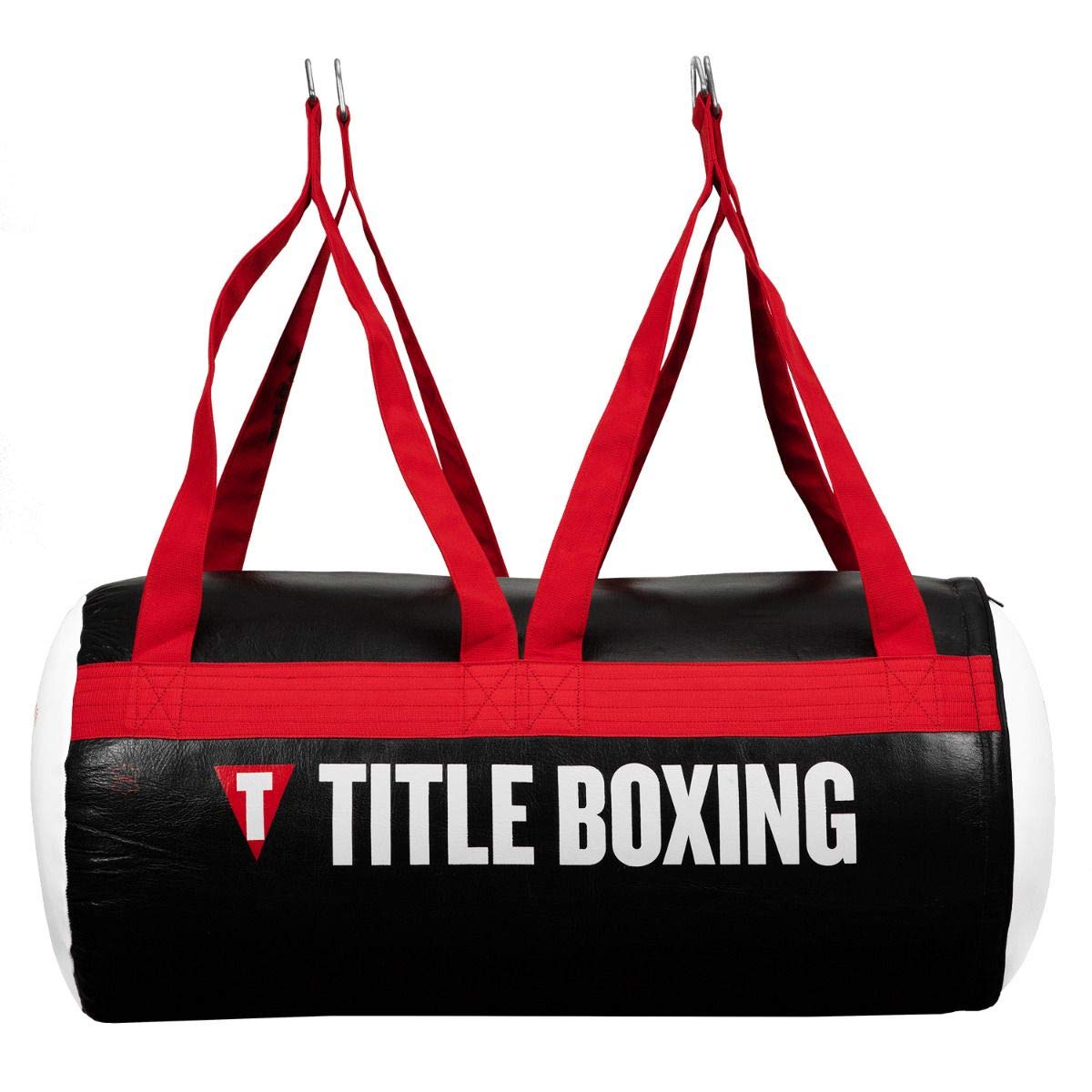 TITLE Boxing Premier Leather Uppercut Bag, Black/Red/White, 60 lbs - Uppercut Bag, Specialty Punching Bag, Angle Punching Bag, Punching Bag, Heavy Bag, Hanging Punching Bag for Adults