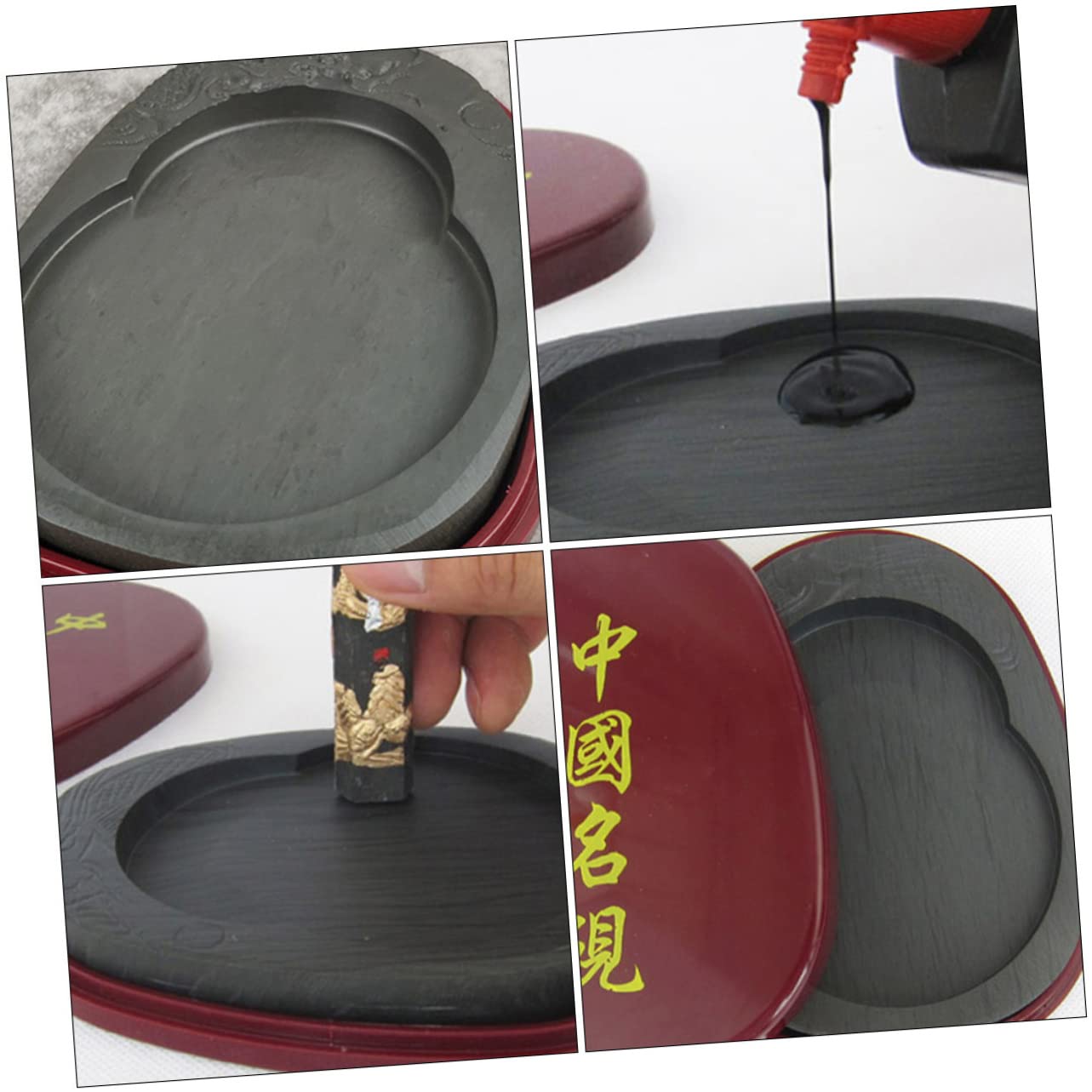 Pierre à Encre Facile à Nettoyer et Transporter Couvercle pour Calligraphie Chinoise pour Élèves et Enseignants en Peinture et Écriture
