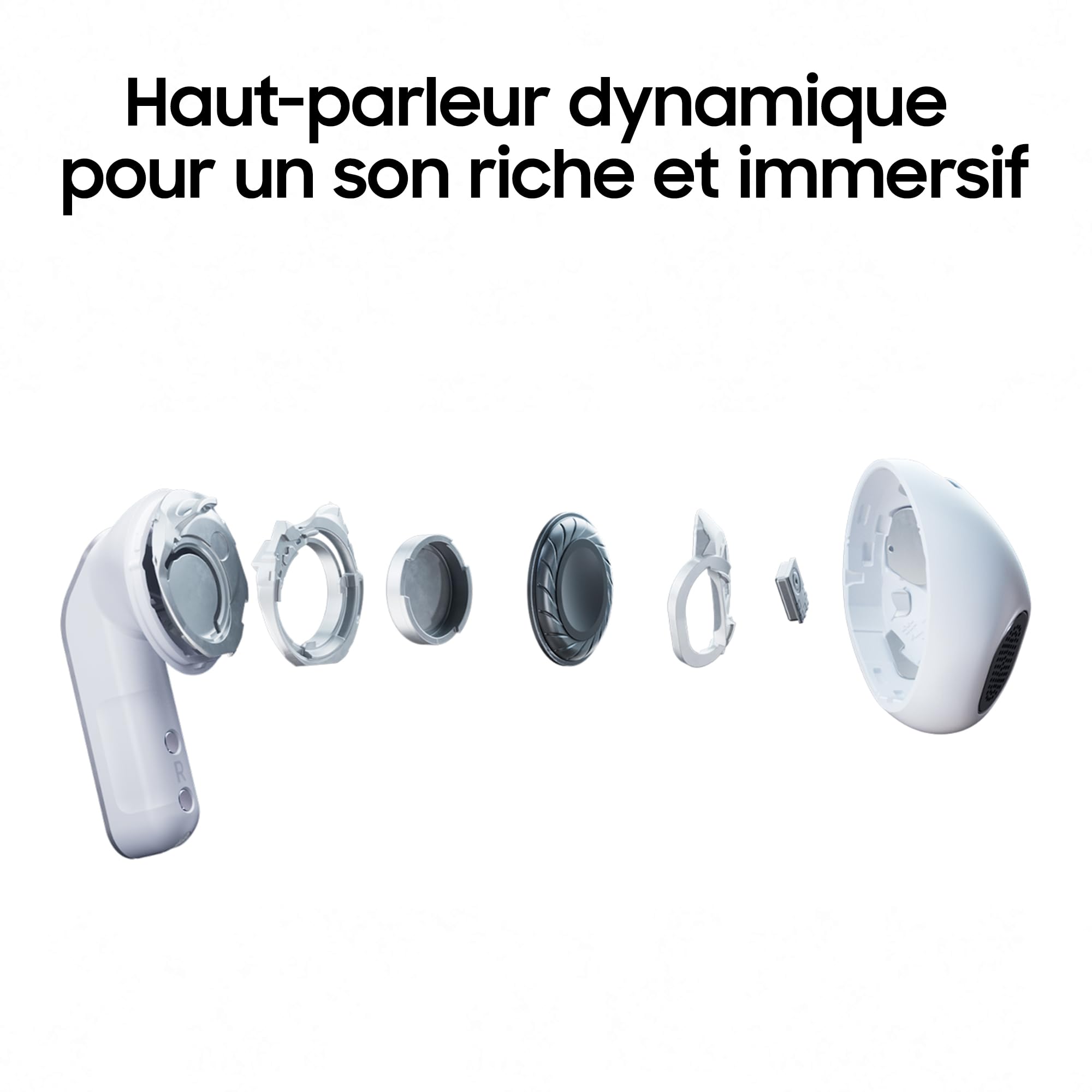 Samsung Galaxy Buds4, Écouteurs Bluetooth sans Fil, Haut-Parleur Dynamique, Codec Hi-FI, Appels Ultra clairs, Audio 360, Réduction de Bruit Adaptative, Chargeur Secteur Inclus, Noir