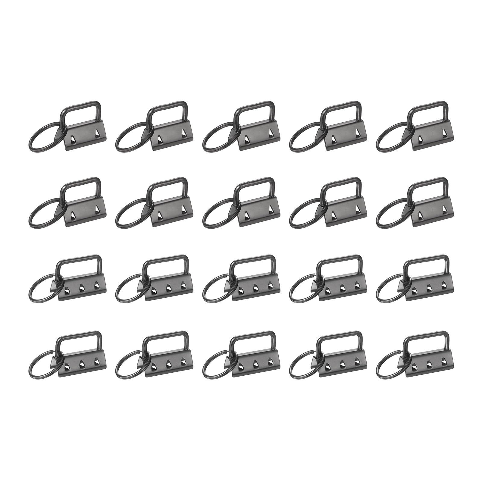 Fermoir dragonne noir avec porte-clés MECCANIXITY pour cordon et sac, 26/32 mm (Lot de 20)