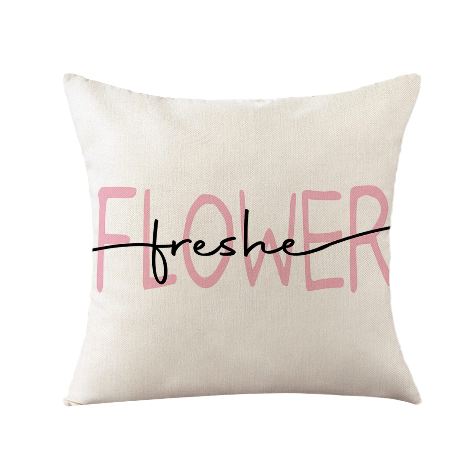Sofa Fundas Cojines 60x60 Pack de 4 Cuadrado,Funda de Almohada Lino con Cremallera Invisible,Funda de Cojín Decoración para Hogar Sala Cama Jardín Silla Coche-Primavera de Acuarela