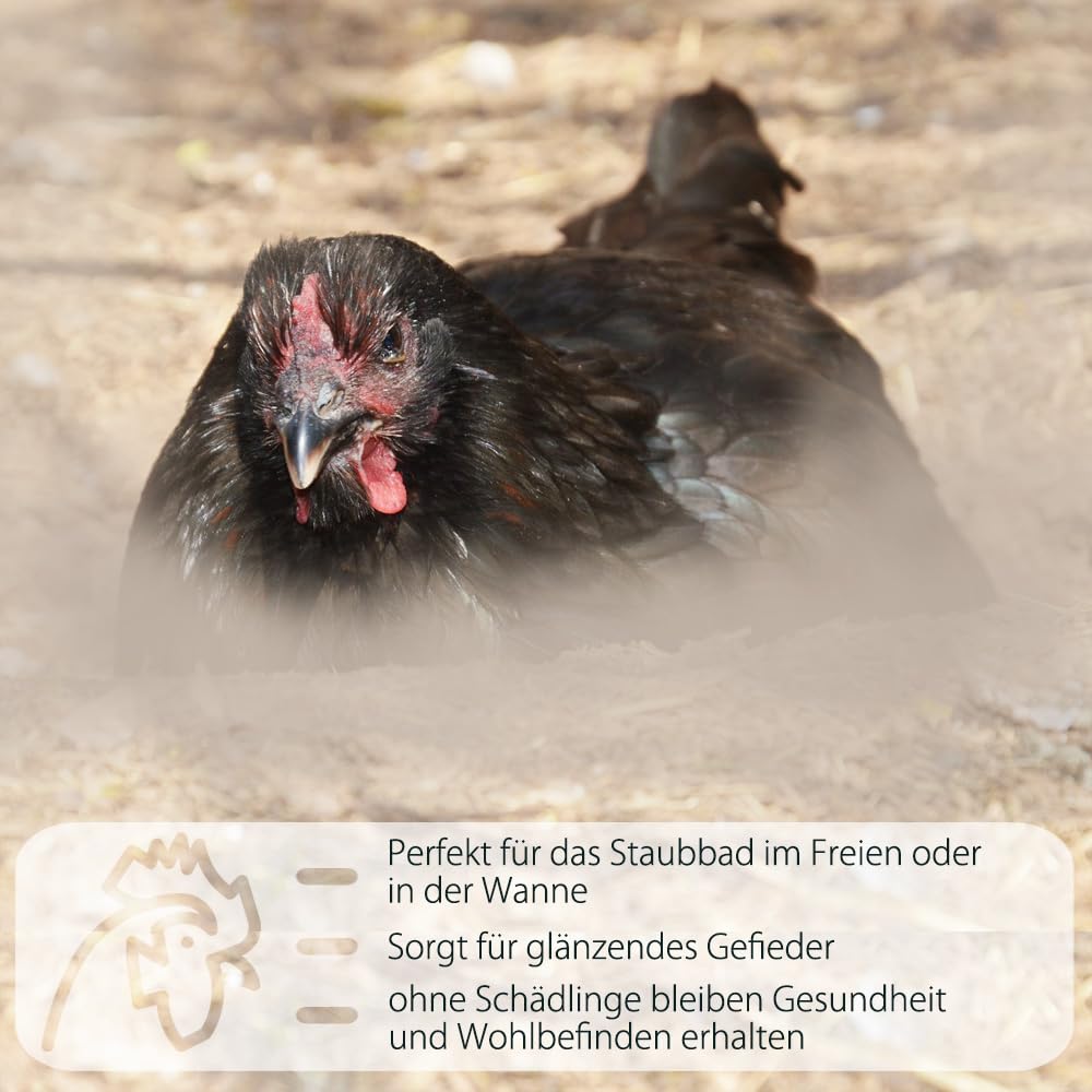 Petigi GeflügelHerz 100% Natural protección contra ácaros 25 kg baño de Polvo para Pollos Polvo contra ácaros baño de Arena baño seco Polvo para ácaros Agente