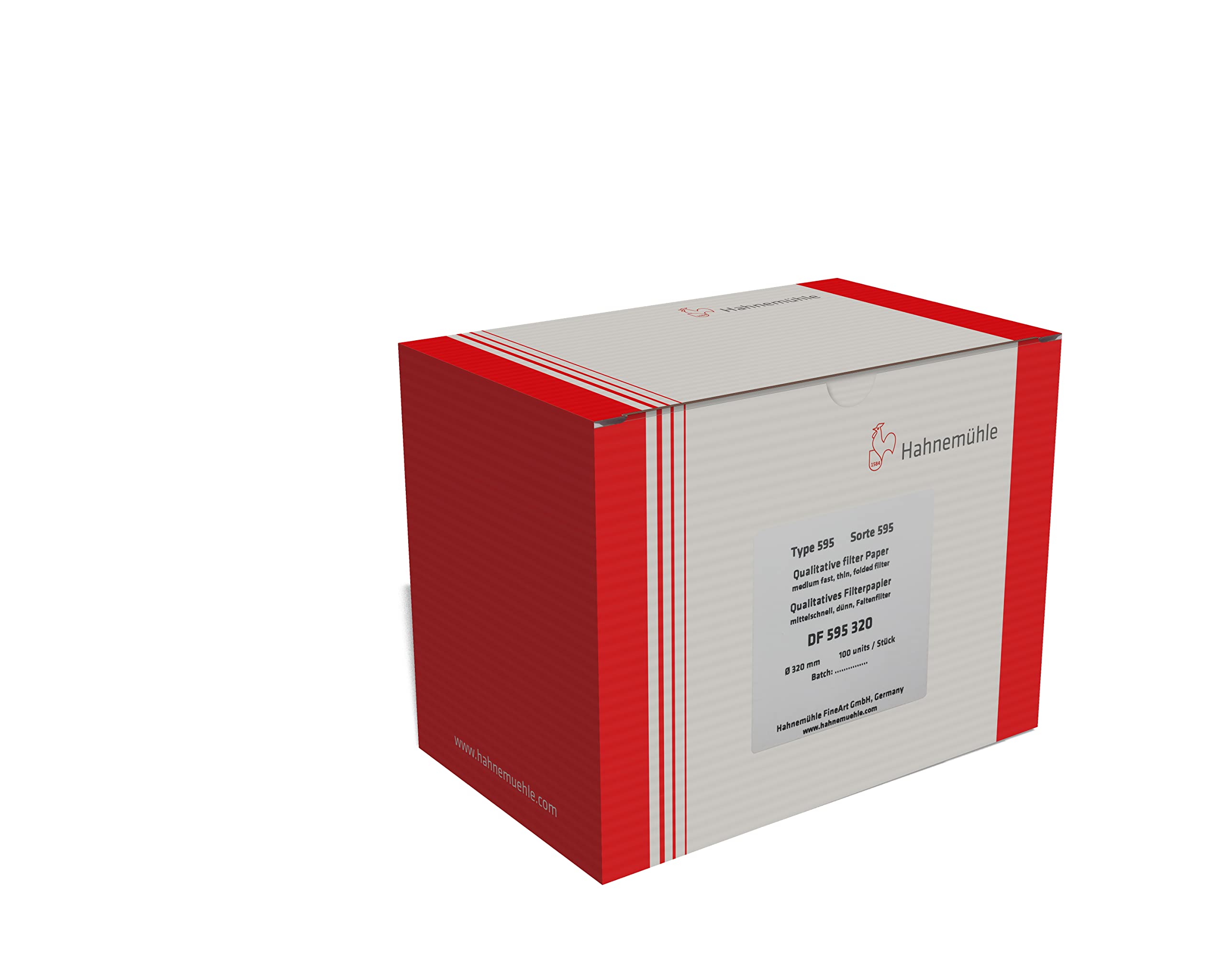 Hahnemühle Lot de 100 feuilles de papier filtre quantitatif plié Grade 595 68 g/m² 4-7 microns Filtration moyenne de rétention des particules – Fournitures de laboratoire rondes blanches de qualité –