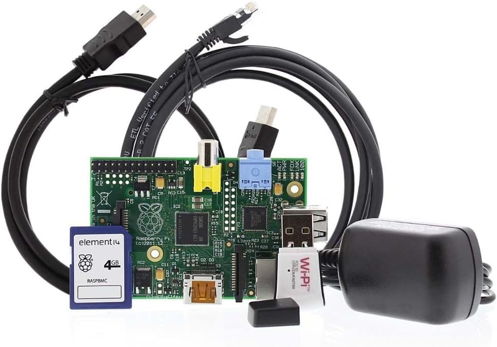 Raspberry Pi XBMC Home Theater Kit with Model B, Power Supply, HDMI Cable. Ethernet Cable, WiPi and SD Card with XBMC