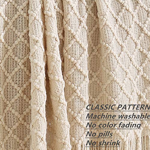 CREVENT Home Decor Rustic Couch Sofa Chair Bed Throw Blanket Soft Warm Cozy Light Weight for Travelling in Spring Summer (127cmX152cm Beige/Ivory) - Cosy Home Interiors CREVENT Home Decor Rustic Couch Sofa Chair Bed Throw Blanket Soft Warm Cozy Light Weight for Travelling in Spring Summer (127cmX152cm Beige/Ivory) - Image 2