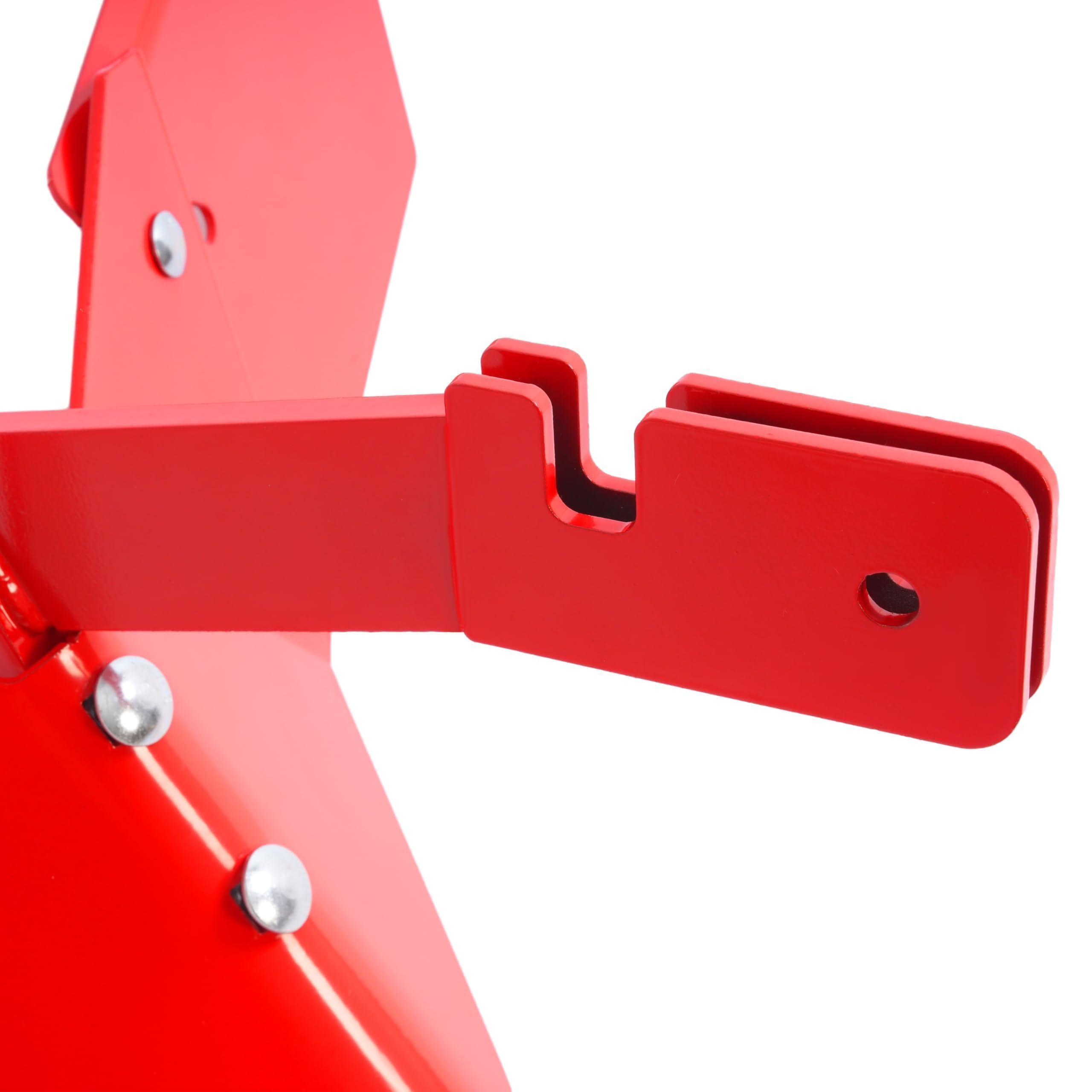 Wutist Hiller Furrower - Kit de desbrozador para timón trasero con ala ajustable para recuperación de tierra, conexión de 3 tipos, acero rojo, repuesto para 15683 Hiller-Furrower