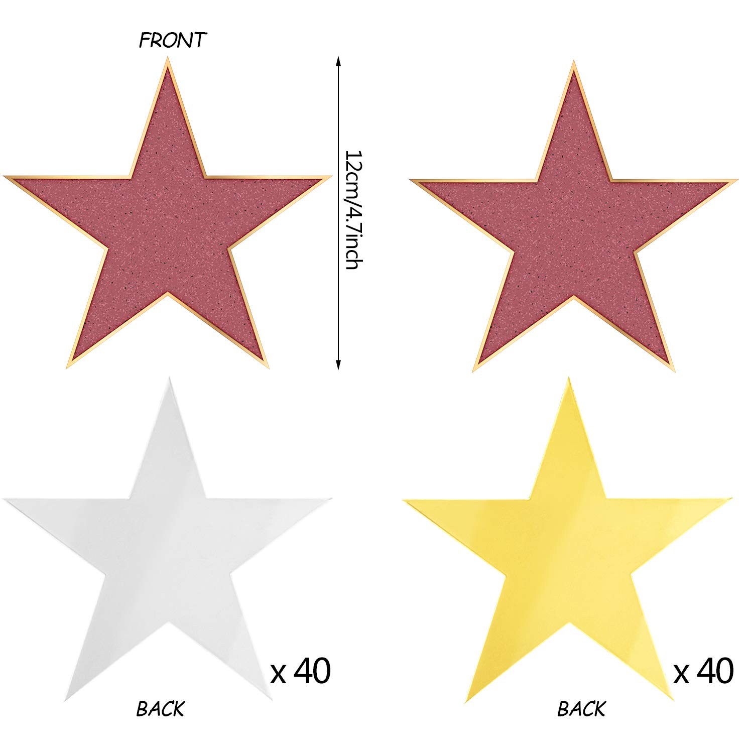 Buy Gejoy 80 Pieces Mini Star Cutouts Movie Night Star Cutouts Movie 