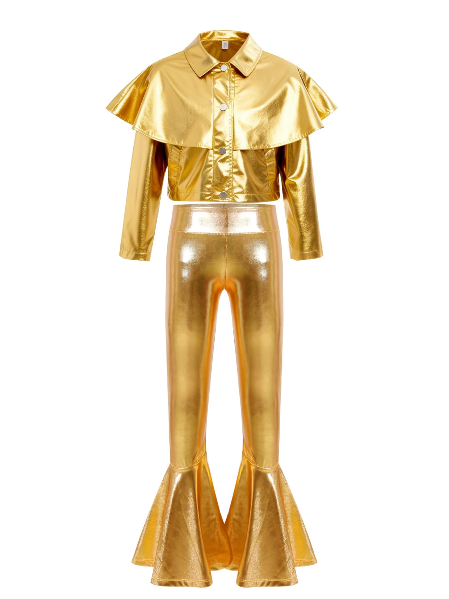 MSemis Completo Sportivo da Ballo di Strada Bambina Tuta da Ginnastica Artistica Giacca Sportiva Jacket + Pantaloni Leggings Svasati Costume da Danza Moderna Jazz Hip Hop
