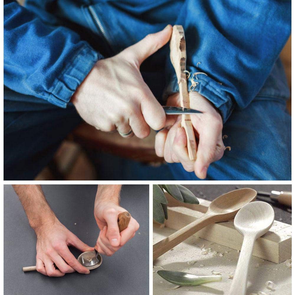 2 pezzi Coltello da Intaglio,Coltello Intaglio Legno con Lama in Acciaio Inossidabile,Inclusi Gancio Coltello e Coltello da Intaglio