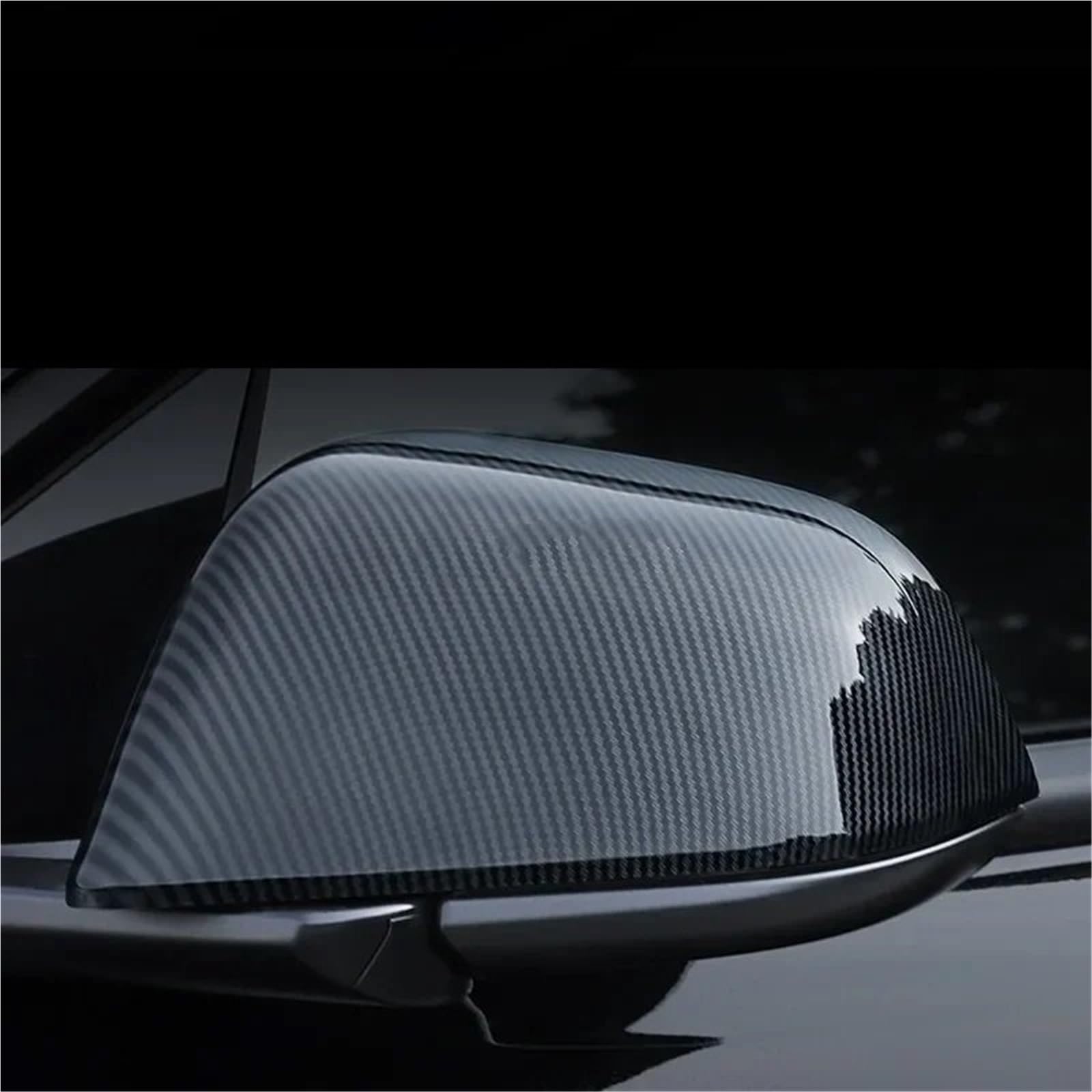 Auto Spiegelkappen Für Tesla Für Model 3 Für Highland 2024 | Rückspiegel-Schutzhülle Carbon ABS Rearviews(Matte Carbon F P)