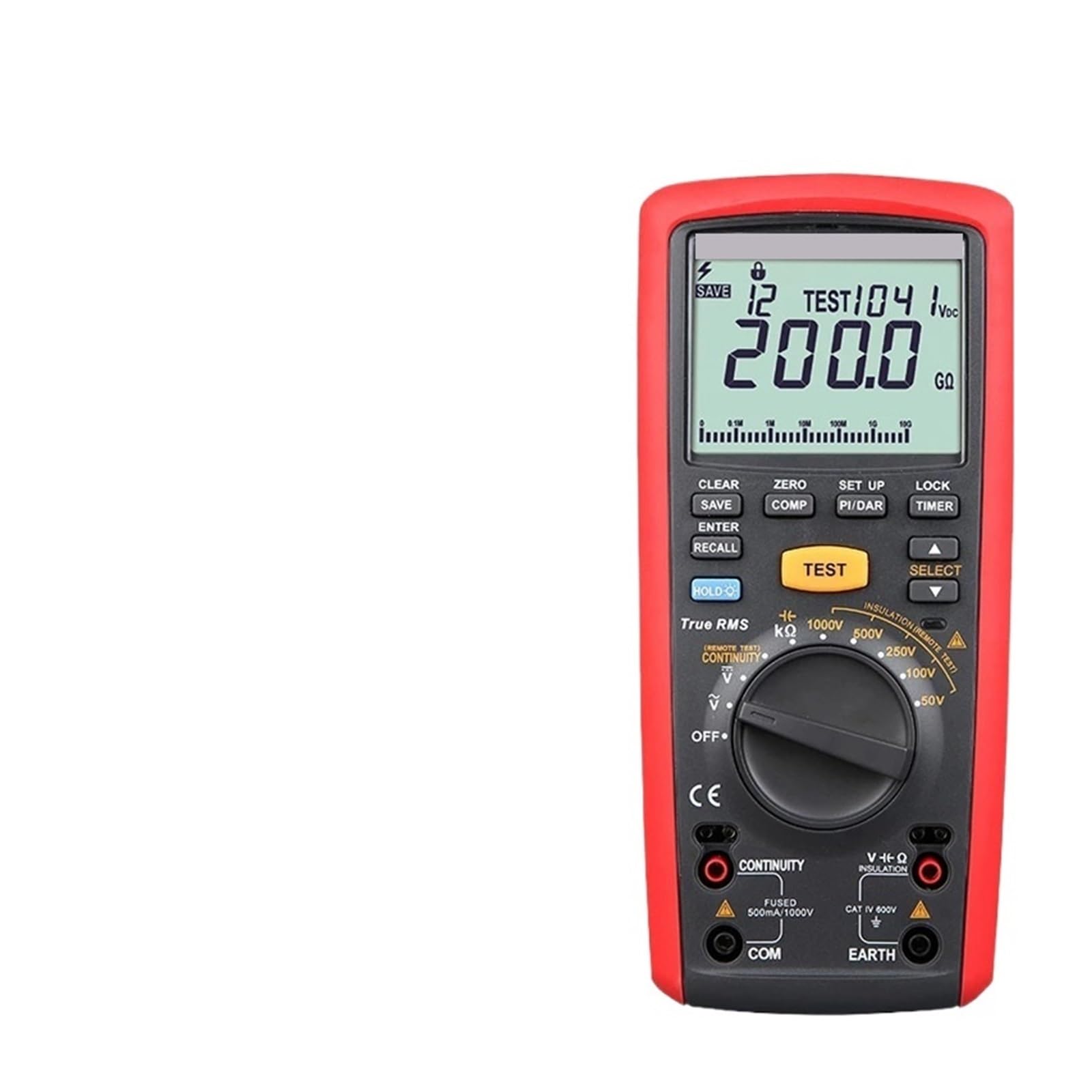 Tester di resistenza di isolamento portatile True RMS Digital MeggerResistance Meter 1000V 200G Multimetro megaohmmetro
