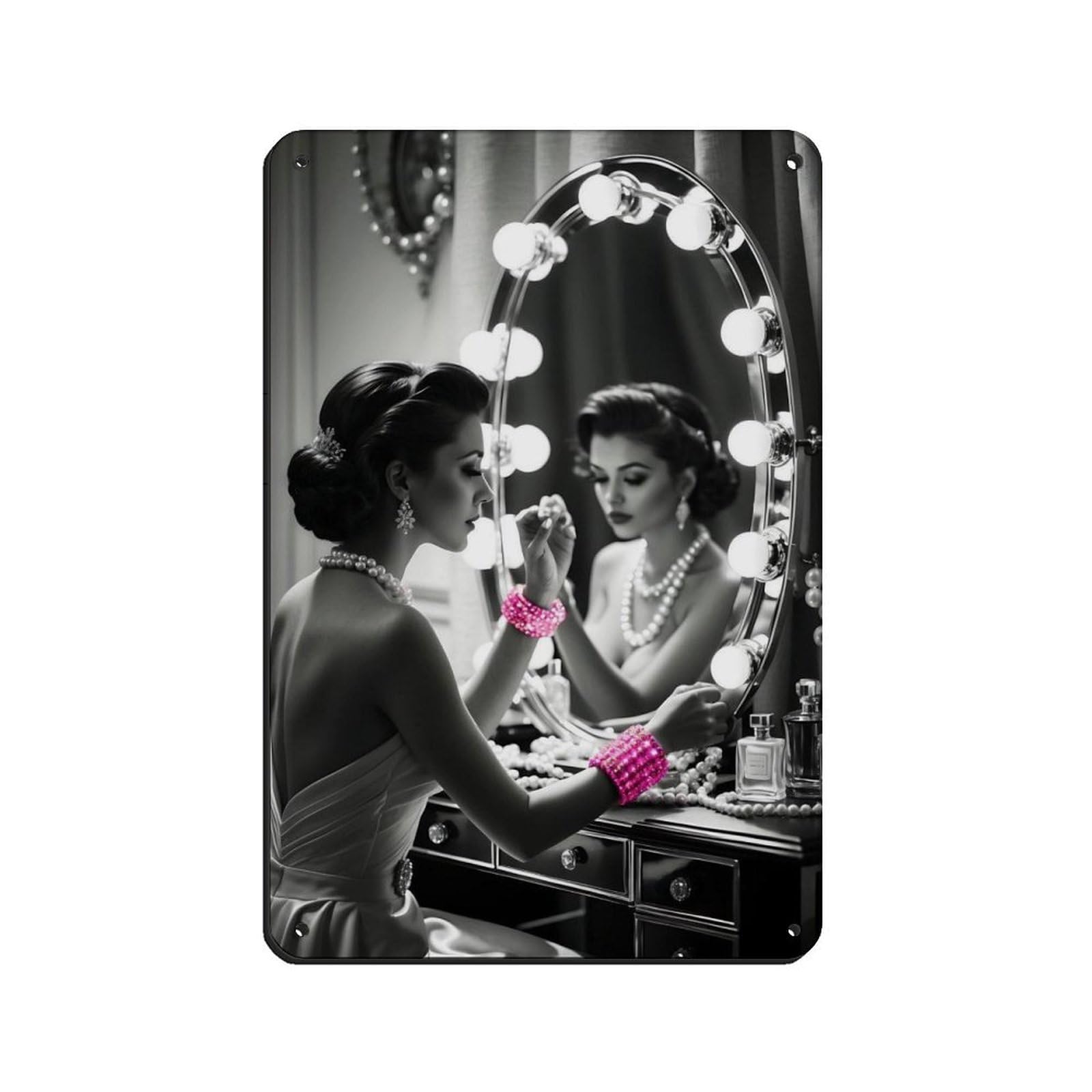 Vintage Glamour Elegant Woman (2) Tin Sign Vintage Metal Pub Club Cafe Bar Home Wall Art Decoration Poster Retro 8x12inch(20x30cm)