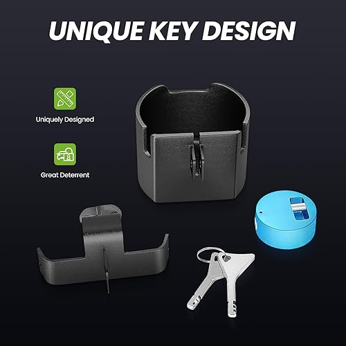 Miniatura 3 de TECSPACE Modelo 2178 Bloqueo de remolque apto para conectores de remolque de 2 pulgadas, color azul