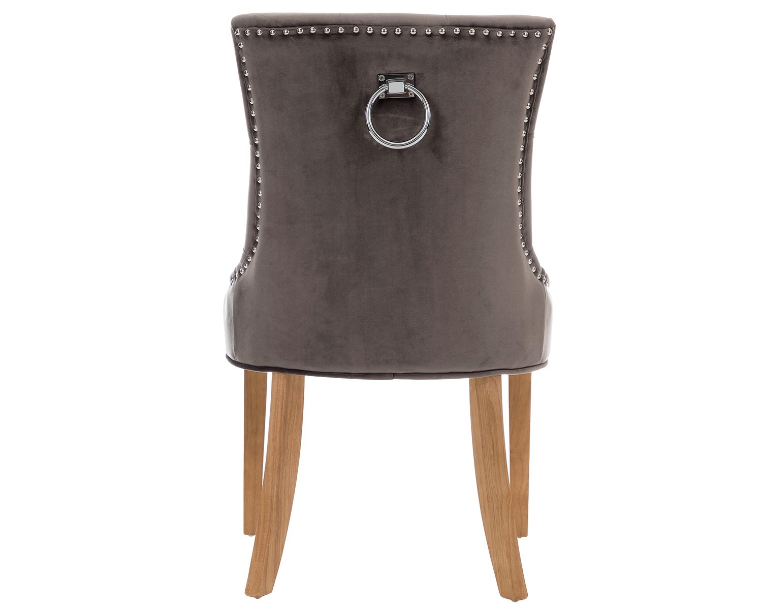 Lifestyle Furniture Scoop Back Dining Chairs in Grey Velvet, Chrome