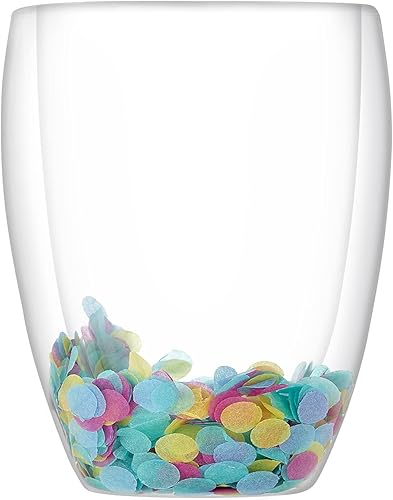 Miniatura 8 de Slant Collections Regalos de cumpleaños, copa de vino acrílica sin tallo, doble pared, con confeti, 10 onzas, rosa/amarillo/azul Rosa, amarillo,