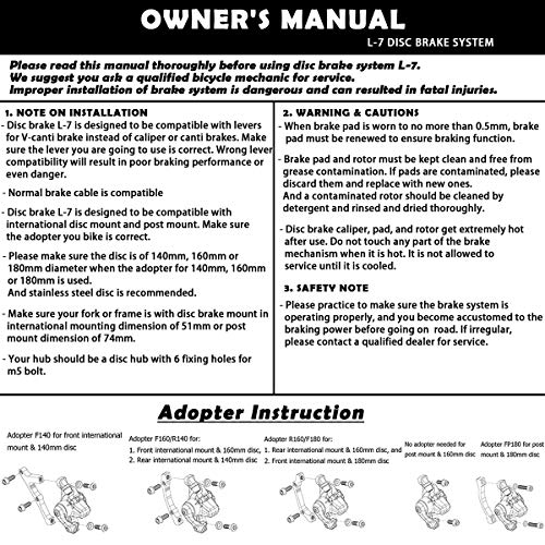 image for Farbetter Bike Disc Brake Kit, Including Front and Rear Caliper, 160mm