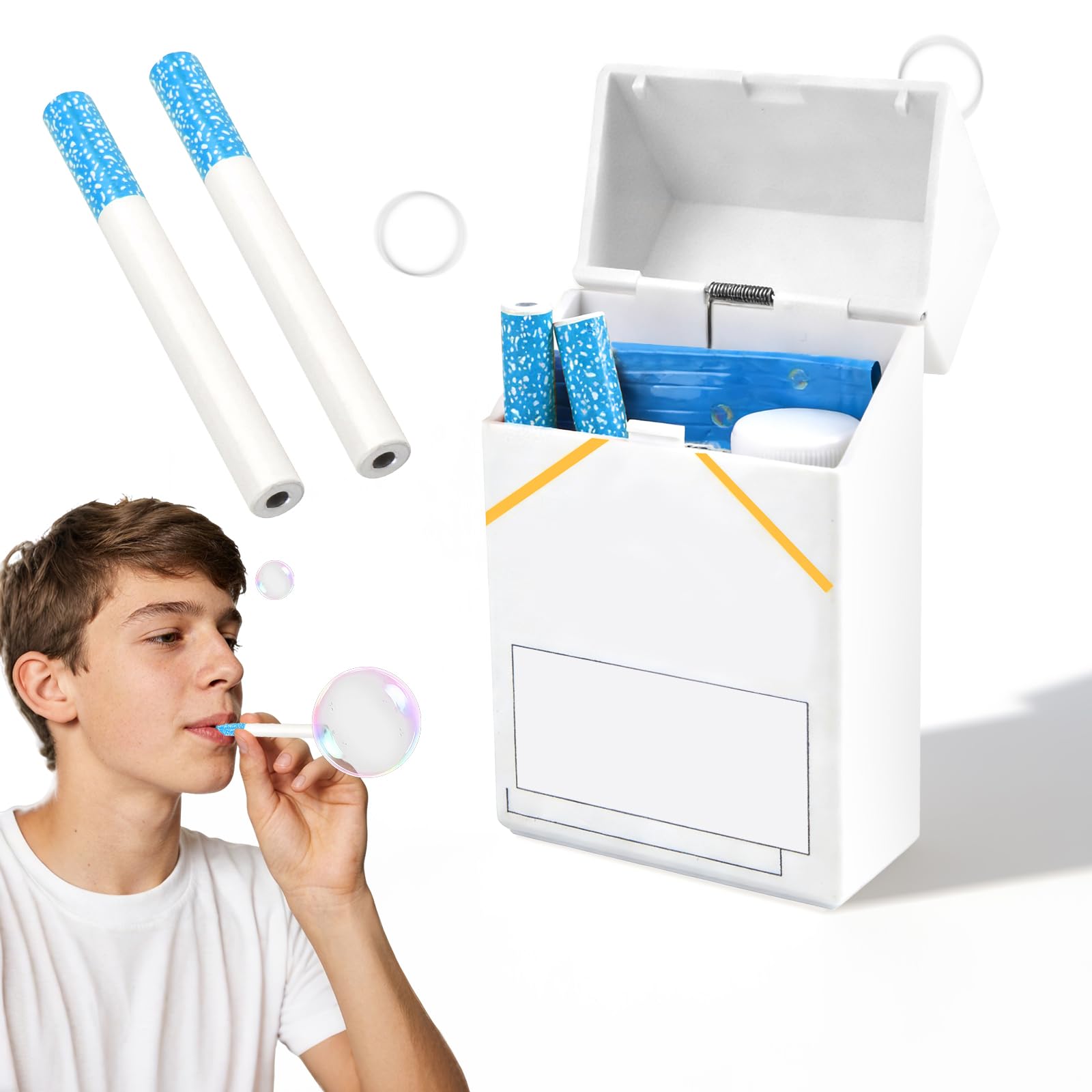 Seifenblasen Zigaretten Spielzeug, Gefälschte Realistische Bubble Zigarette Blower, Mini Blase Blasen Zigarette Stressabbau Erwachsene, Spaß Erwachsene Party Streich Zubehör für Partys