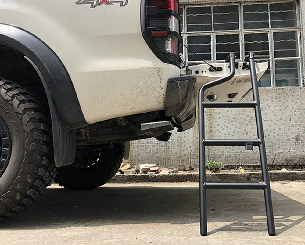FTAPACCE Pickup-Leiter für Heckklappe, passend für Dodge RAM 1500, 2500, 3500 (1981-2022), Schwarz, Legierter Stahl
