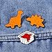 3 Pcs Dinosaur Chicken Nugget Enamel pin for Women Men Lapel Brooch Badge Pin for Backpack Bag