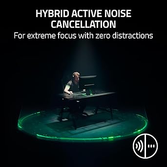 Razer BlackShark V3 Pro Wireless ANC PC Gaming Headset ANC, Detachable Full Band Mic, 50mm Drivers, 70 Hr Battery, MultiMode Connectivity (2.4 GHz, Bluetooth, USB, 3.5 mm) Black