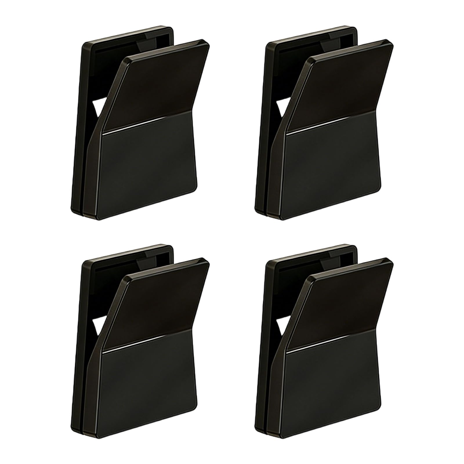 Woedpez Black Multipurpose Adhesive Hook 4 Pieces Space Saving Wall Clips Strong Holders Design Hanging Organizers Clips Abs Hangers Space Saving Kitchen Organizers