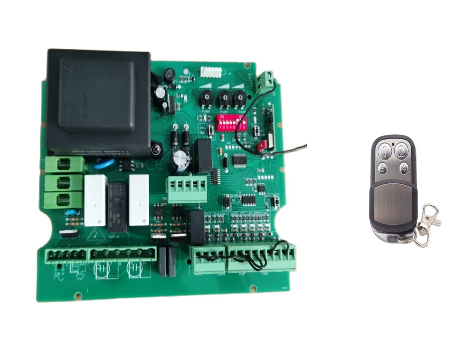 Swing/Sliding Gate PCB 220v AC 433 Mhz NC Model for Double Motor Swing/Sliding Gate Motor Circuit Board(220V Board 8 Remote)