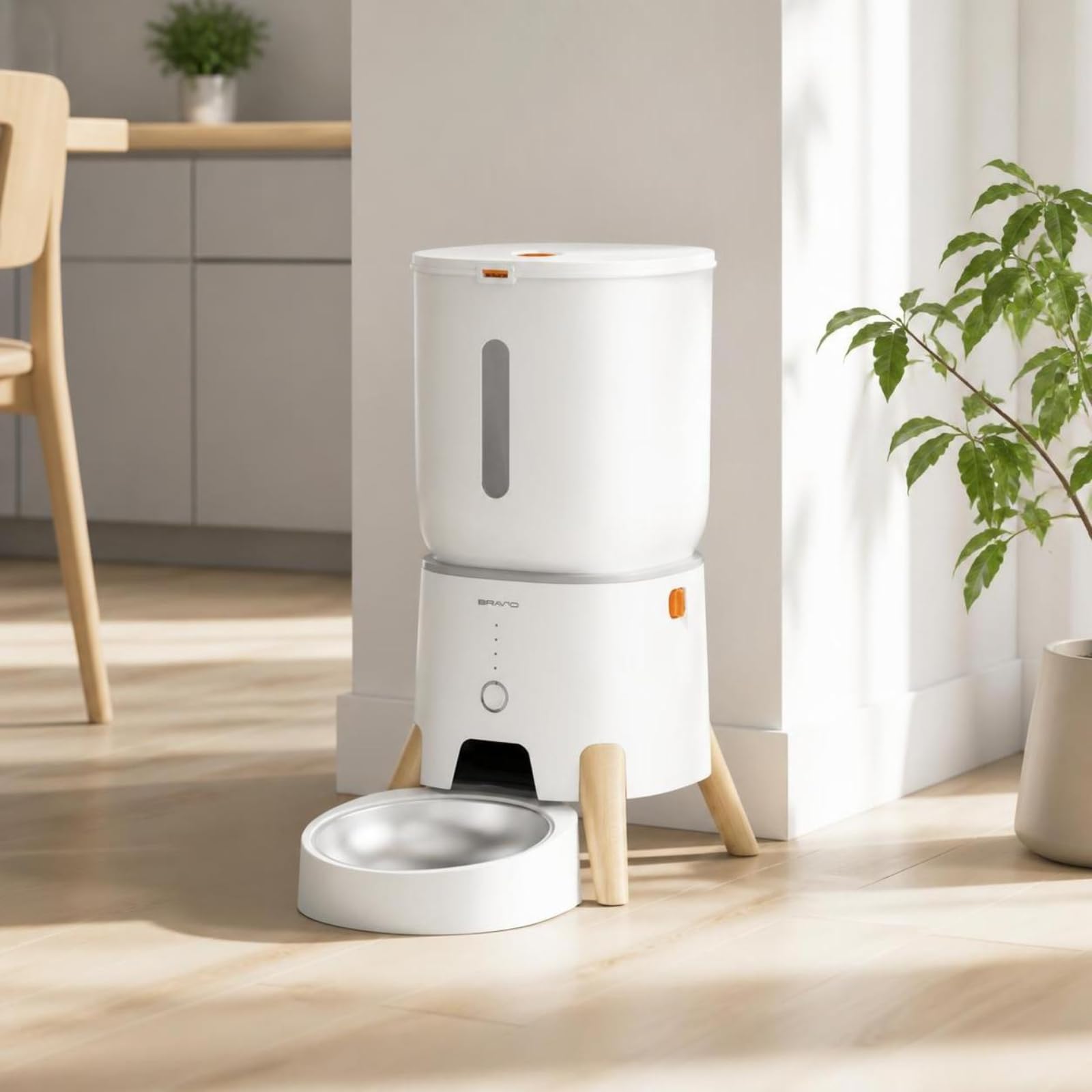 Mangiatoia Intelligente con Ciotola Automatico Mangiatoia Automatica Igienico Distributore di Cibo con Ciotole per