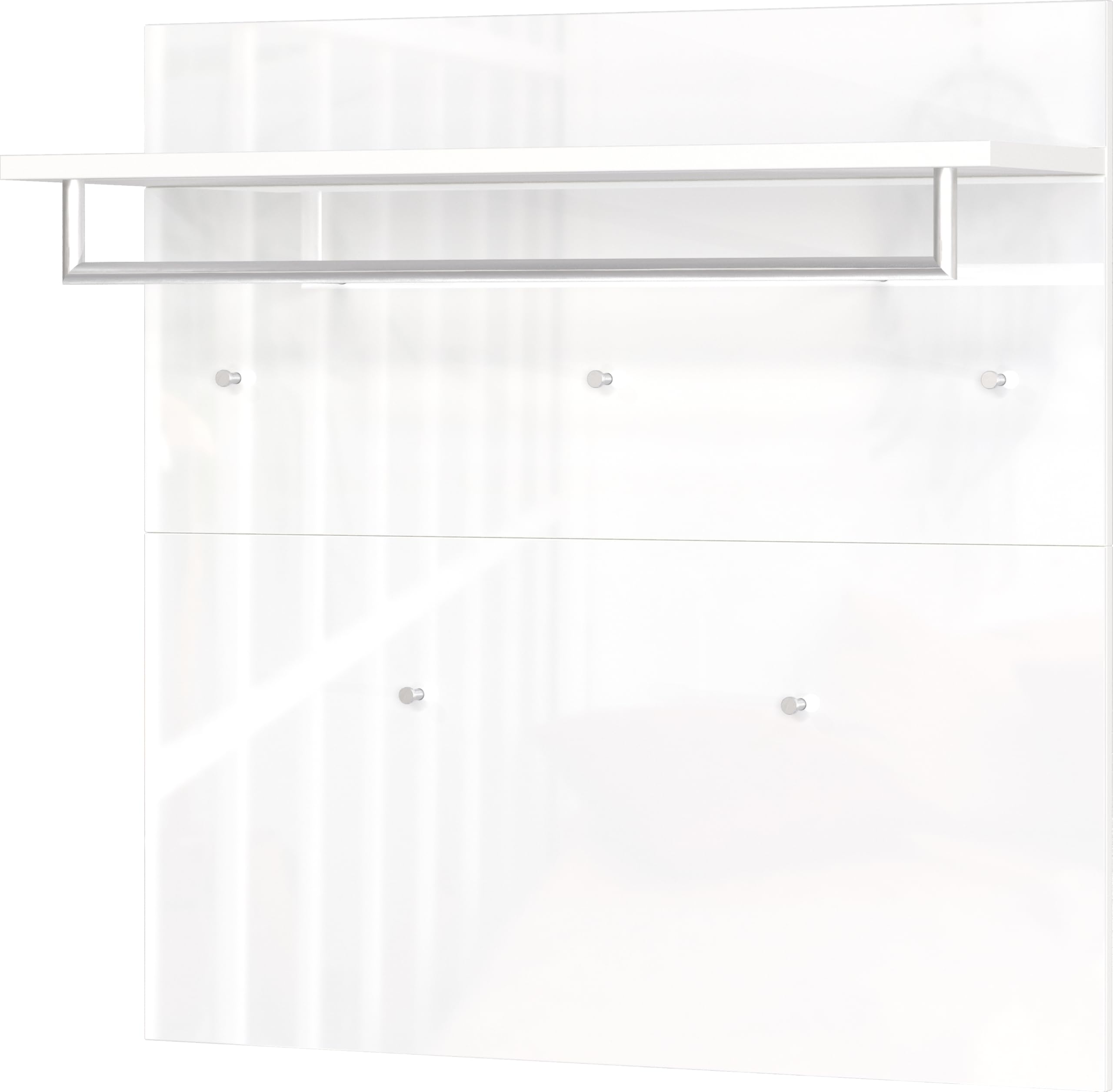 Germania Garderobenpaneel 3428-84 GW-Genova, in Weiß, mit Glasfront, 97 x 96 x 30 cm (BxHxT)