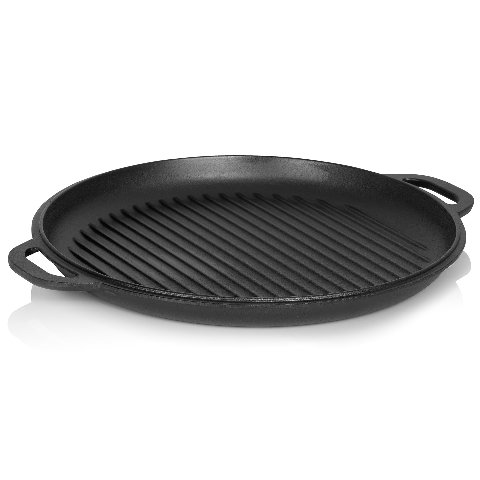 BBQ-Toro Fonte Kazan avec couvercle | Noir | Marmite traditionnelle en fonte | Kazan avec fond rond | Grillwok preseasoned-déjà cuit | Cocotte pour cuisiner, braiser, rôtir, frire