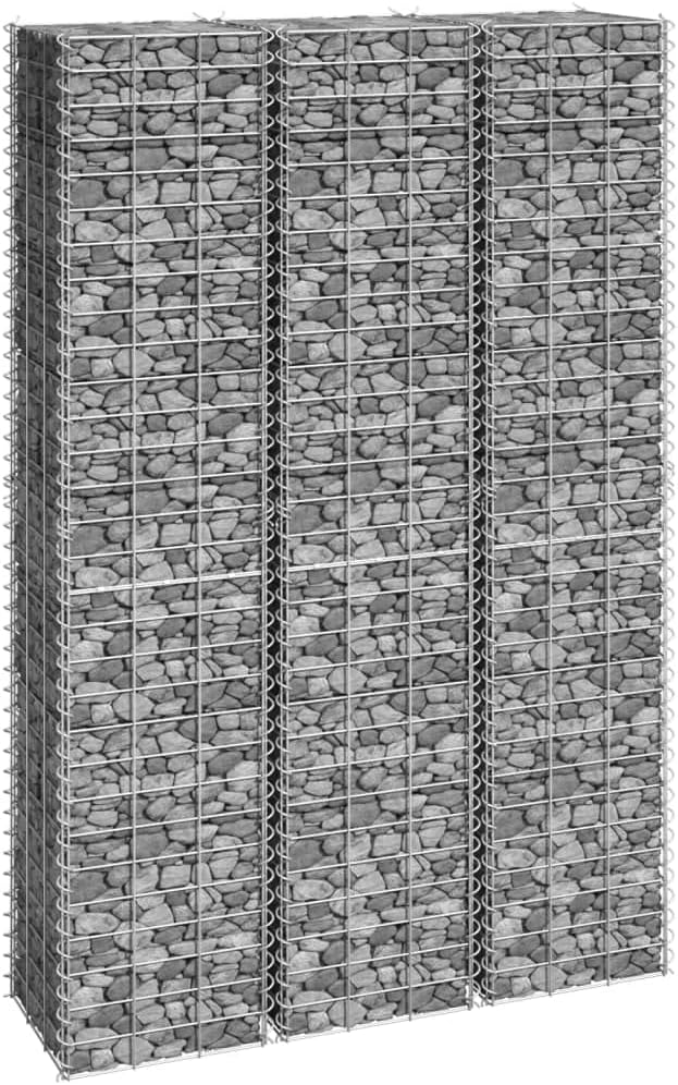 Gabion Raised Beds 3 pcs,Garden Planter Boxes Outdoor,Gardening Supplies,Herb Garden,Spot Welded,High Load Capacity 11.8"x11.8"x19.7" Iron