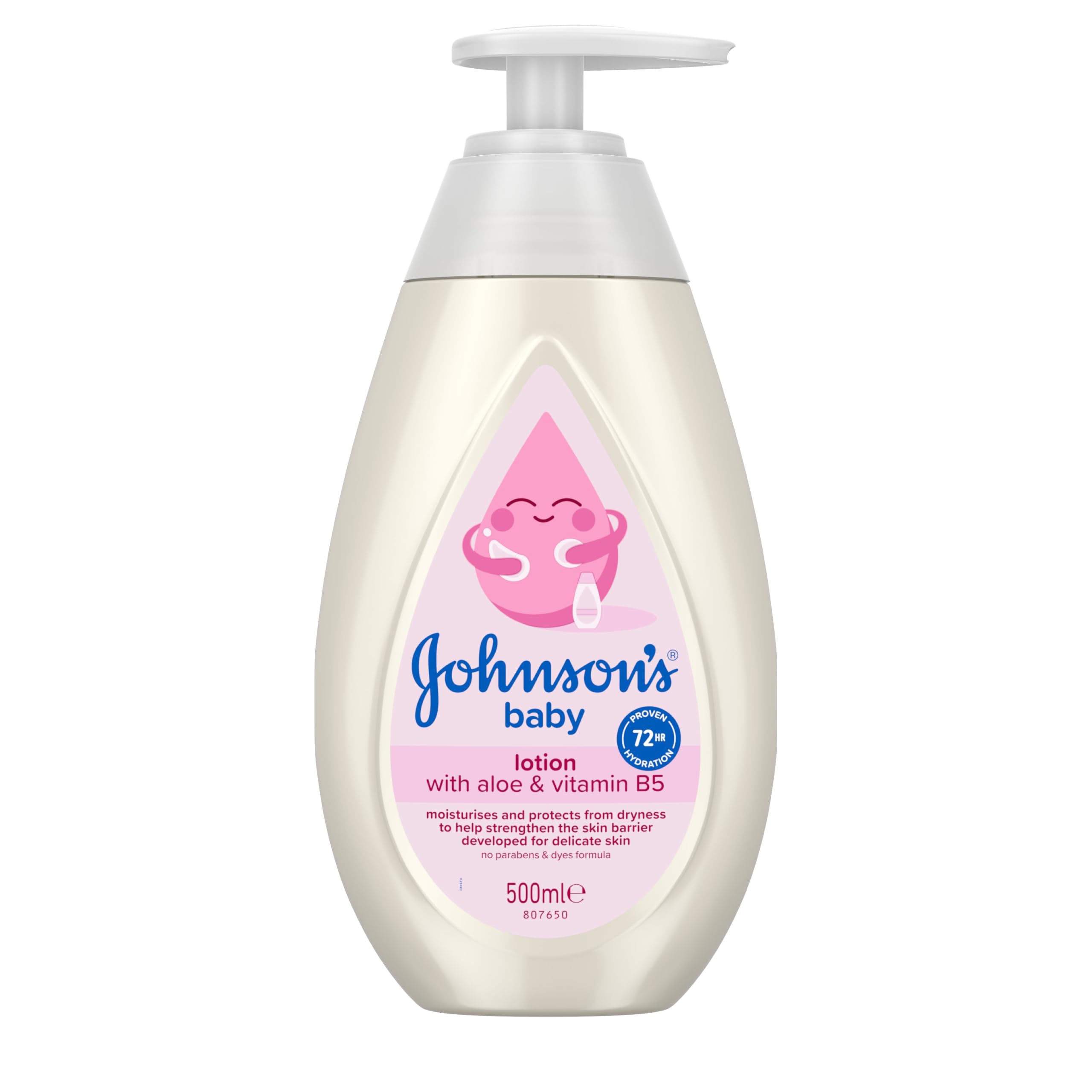 Johnson's Baby Lotion (1 x 500 ml) Nourishing and Hypoallergenic Baby Body Lotion for Delicate Skin with Coconut Oil for 24h Moisture Protection