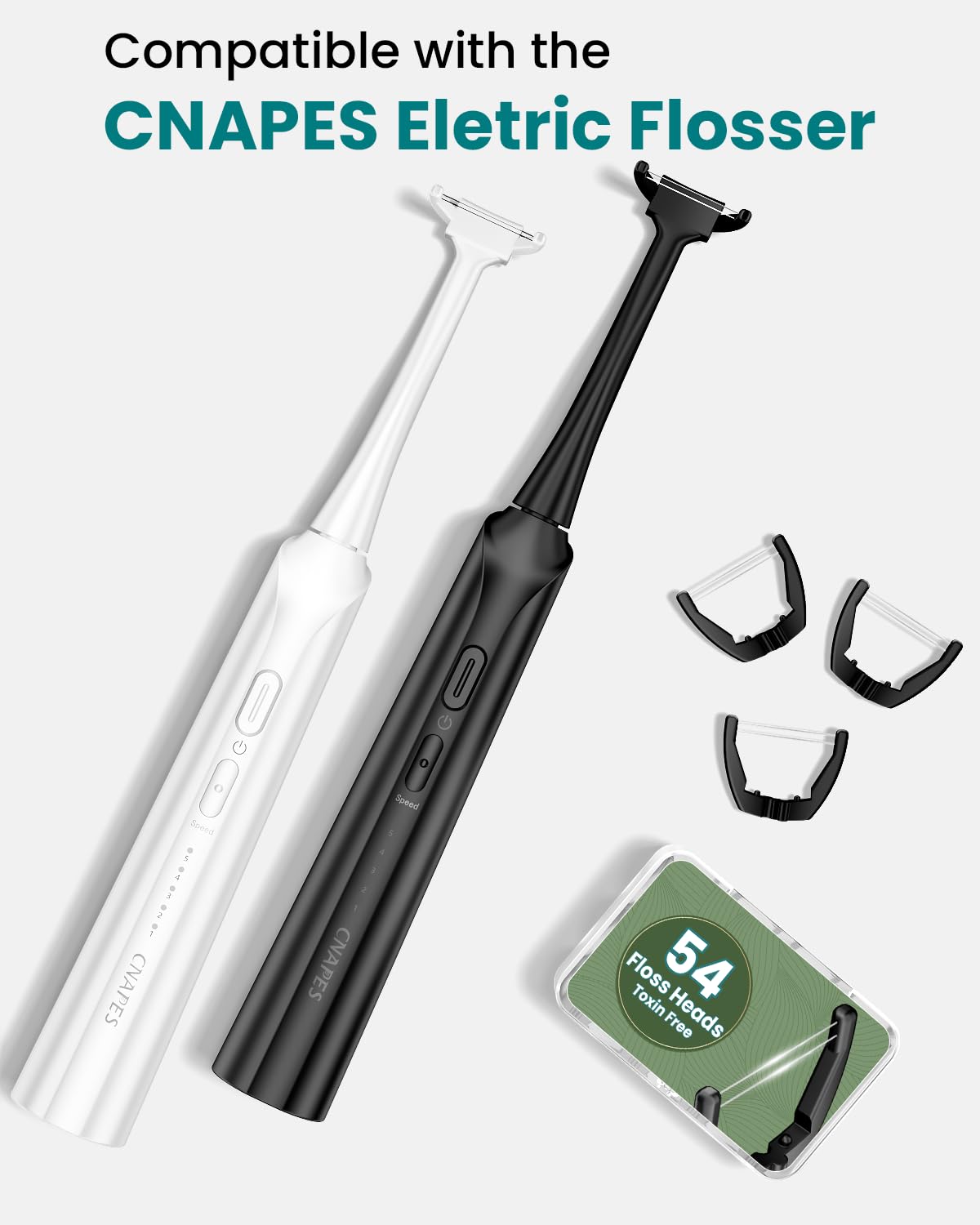 Recambios de hilo dental, cabezales de repuesto para púas dentales, hilo dental de fácil deslizamiento, hilo dental de doble línea, 108 piezas (2 cajas), color negro