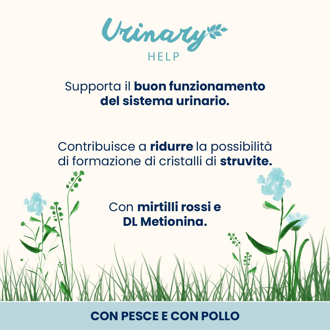 Almo Nature Functional Urinary Help - Cibo Umido per Gatti Adulti Gusto Pesce e Pollo - Supporto per il Benessere delle Vie Urinarie - 6 Buste da 70g