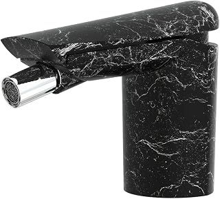 Galindo - Grifo Bidet - Seven - Mod. 90047026 - Latón Acabado Mármol Negro - Pequeño - Monomando Instalación en Repisa - Caudal 20 l/min - Maneta Integrada