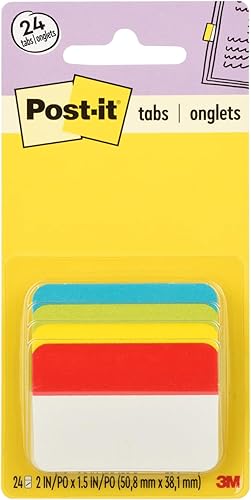 Anotadores Post-it de colores primarios lisos variados, 2 pulgadas, 6 colores, surtido, (Assorted Primary Colors Angled)