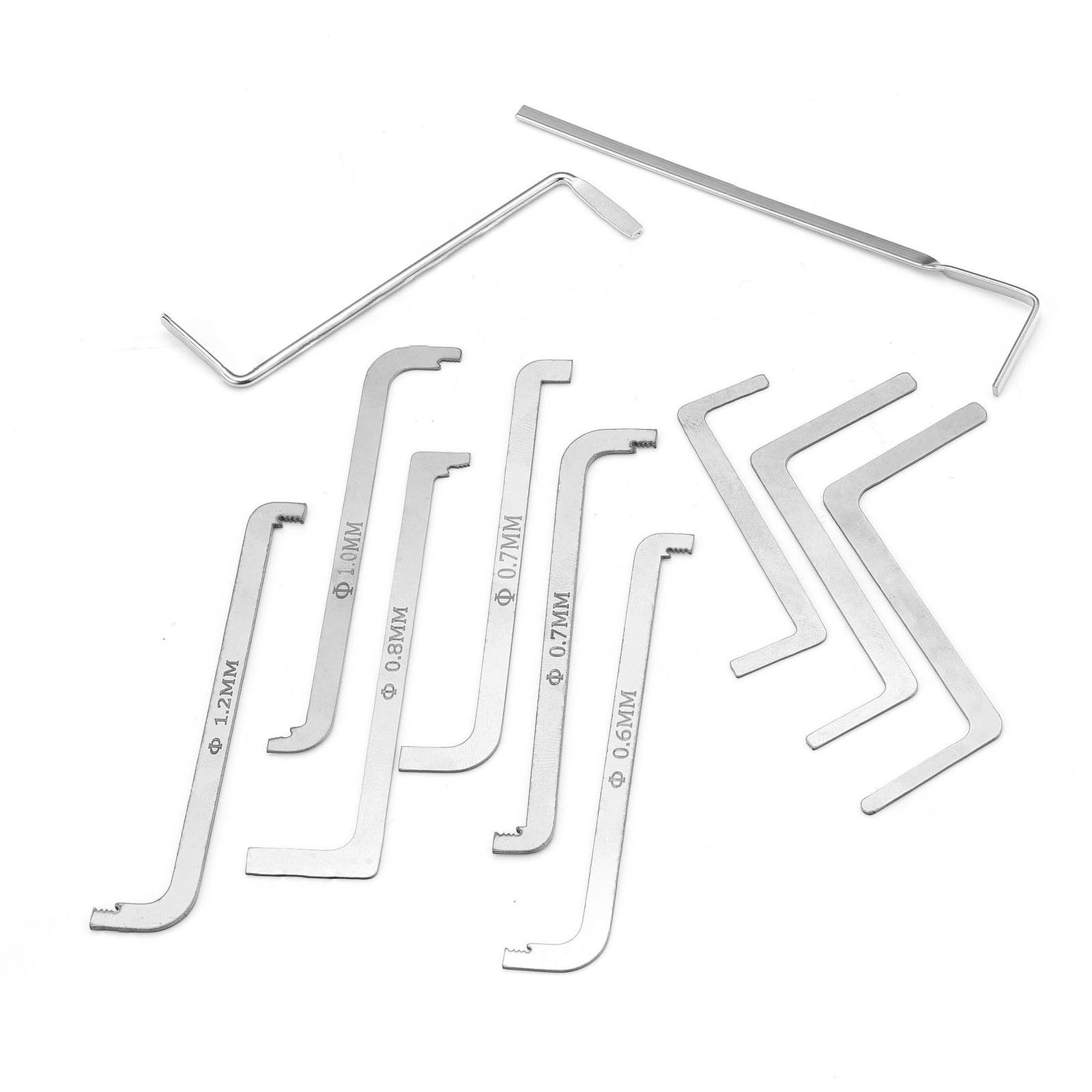 Asrejur 11Pcs Lock Pick Tension Wrench Set,Locksmith Tools Lock Picks Tension Wrench,Locksmiths Push Rod,Pick Push Rod Locksmith Tool,The Universal Essential Turning Tool,Picking Tensions Wrenchs Tools